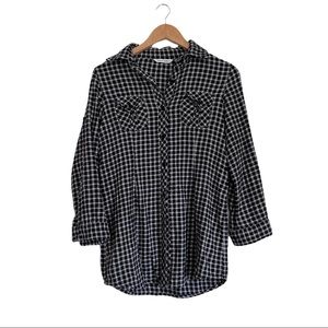 Derek Heart long oversized cotton plaid flannel size medium